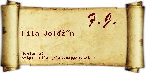 Fila Jolán névjegykártya