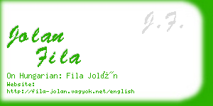 jolan fila business card